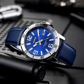 Casio MTP - VD01L - 2BVUDF Men's Enticer Blue Leather Band Blue Dial Casual Analog Sporty Watch - Zamana.pk